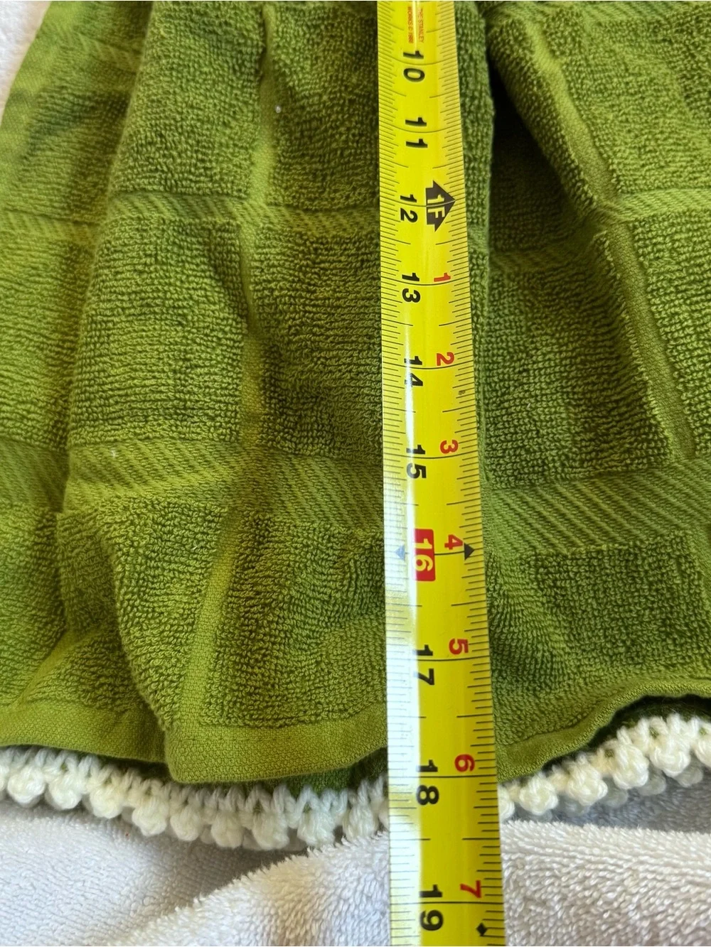 Green Crochet-Trim Hanging Kitchen Towels - Brand:
